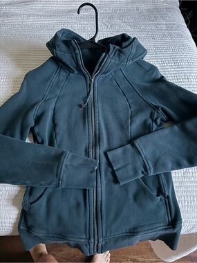 lululemon athletica dark teal scuba Hoodie Jacket